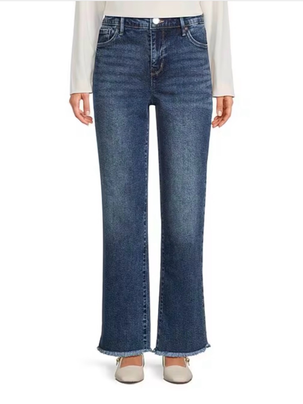 NWT Code Bleu Petite Size Stretch Denim Straight Leg High Rise Jeans